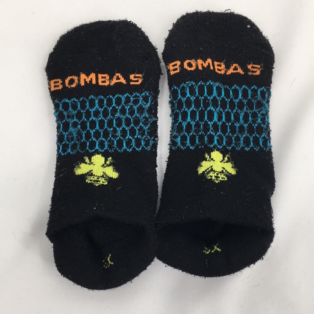 Bombas Black and Blue Ankle Athletic Socks XS